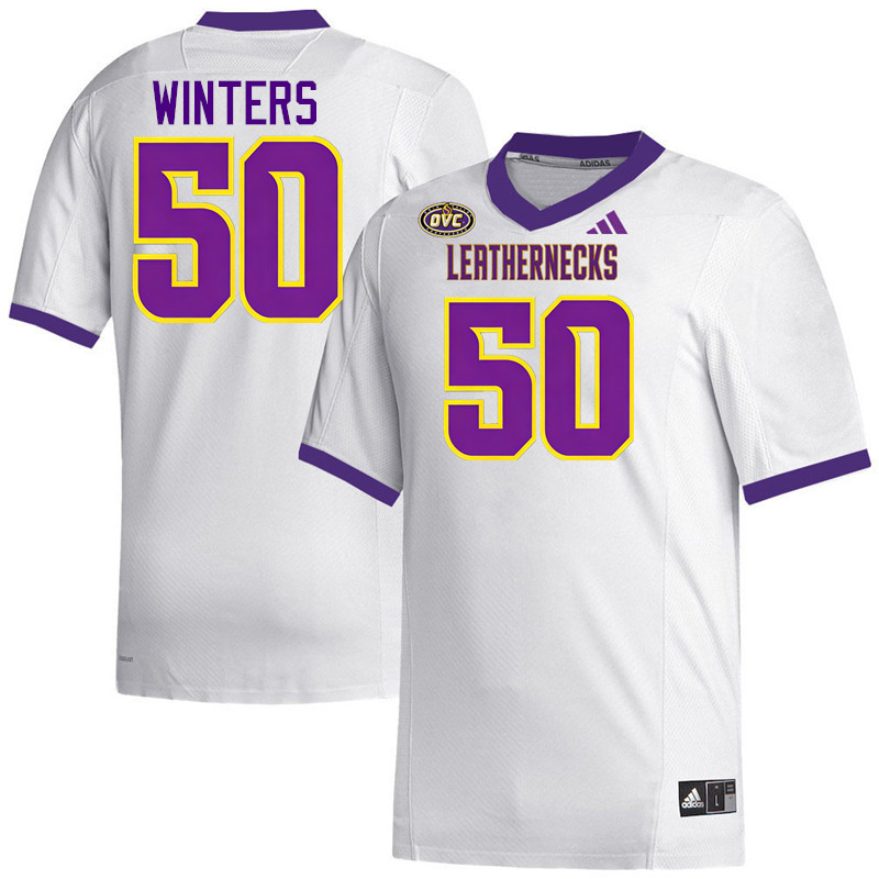 Western Illinois Leathernecks #50 Frank Winters College Football Jerseys,Uniforms-White